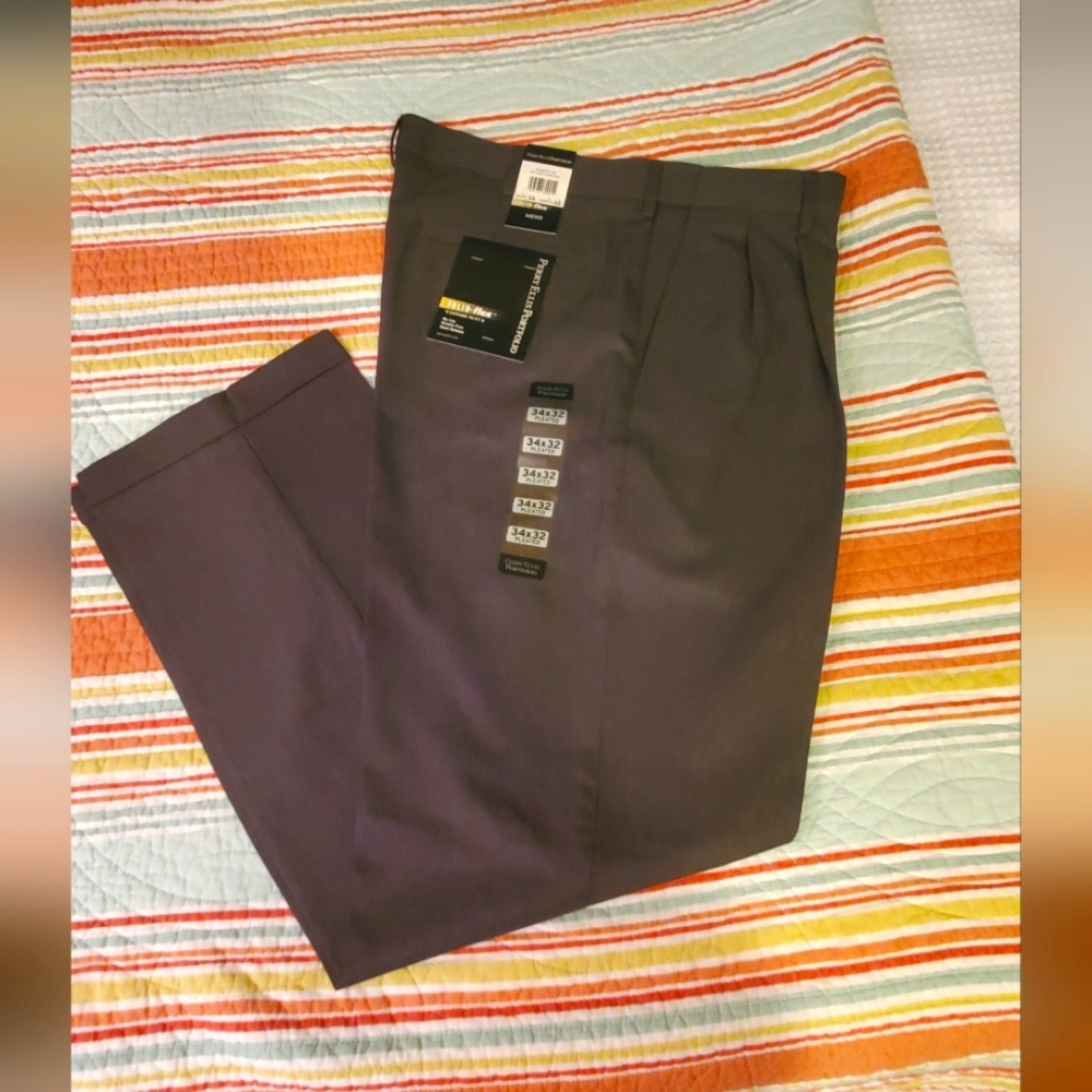 New Men's Perry Ellis Gray Dress Pants 34x32